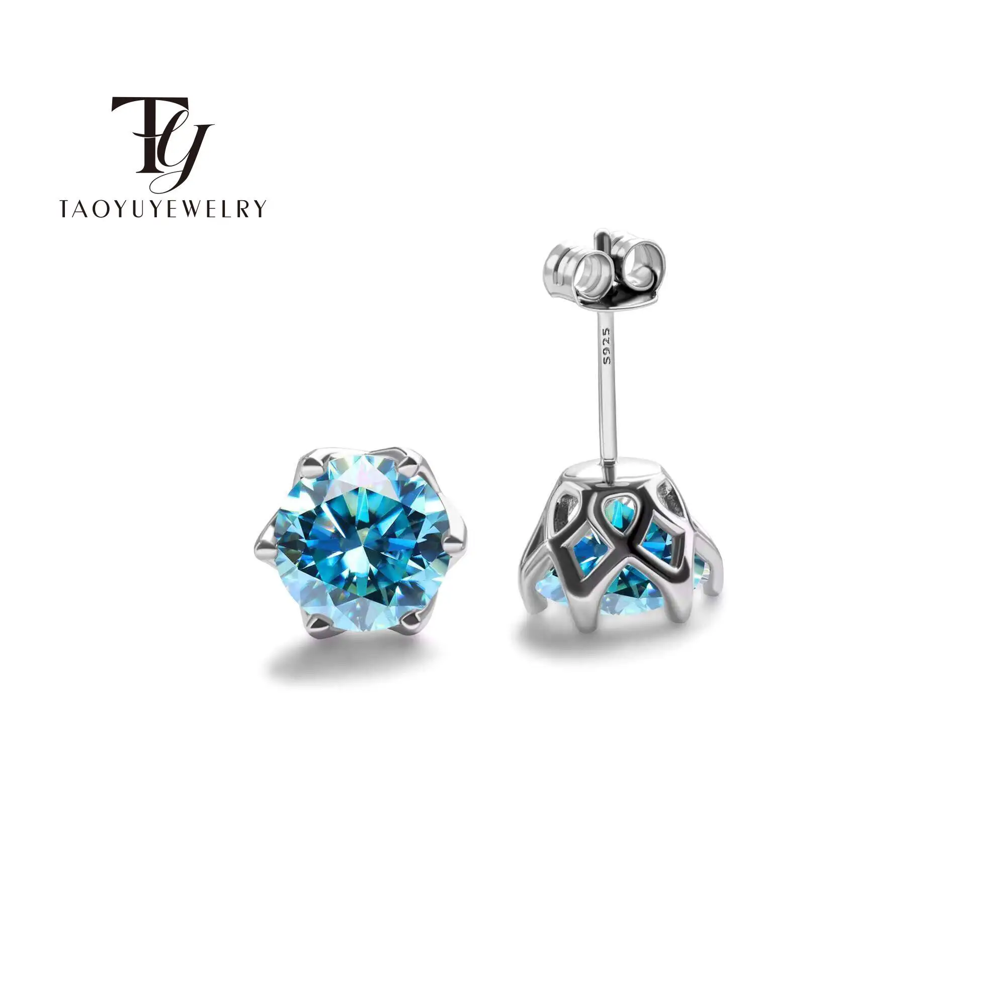 925 Sterling Silber Moissan ite Ohrringe für Frauen mit super funkelnden zertifizierten Labor Moissan ite Diamant weiblichen edlen Schmuck Geschenk Image