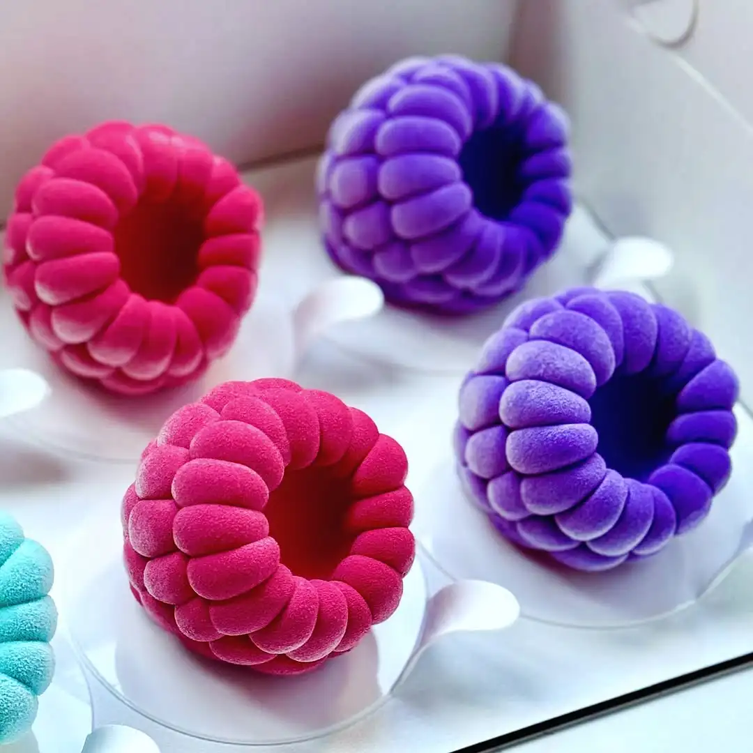Neue 6-Zellen Himbeere Design Mousse Kuchen Form Food Grade Silikon Kuchen Form Party Dessert Backen Werkzeuge Küche Backen liefert