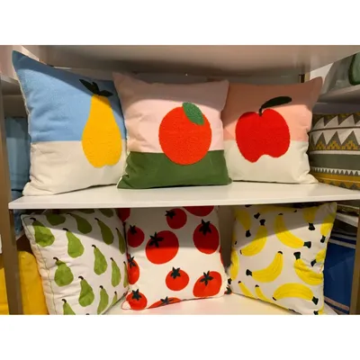 45x45cm Blätter Obst bestickt Kissenbezug für Zuhause Sofa Bett Dekokissen Fall Wohnzimmer dekorativ Image