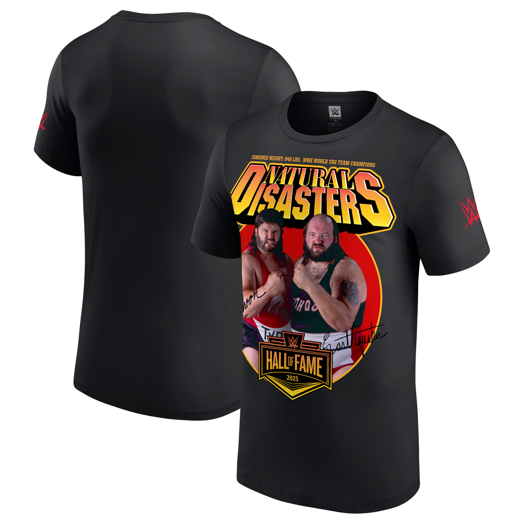 Men's Black The Natural Disasters WWE Hall of Fame 2025 T-Shirt Image