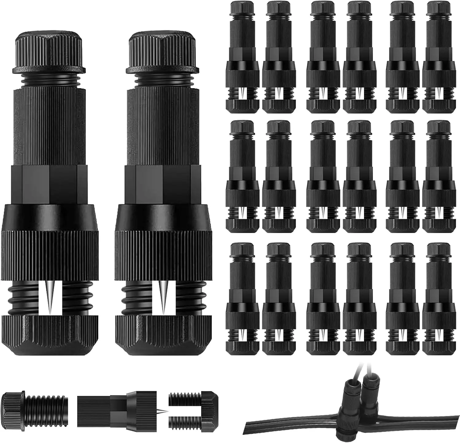 10/20PCS Niederspannungs-Drahtverbinder, wasserdichte Landschaftsbeleuchtungsanschlüsse, 12-14 Gauge-Drahtverbinder Image
