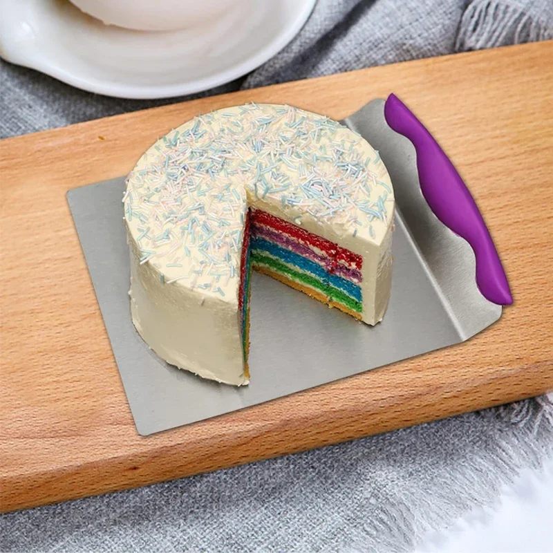Kuchen Sicher Heber Edelstahl Pizza Transfer Schaufel Platz Kuchen Tablett Moving Platte Werkzeug Cookie Spachtel Küche Backen Werkzeuge Image