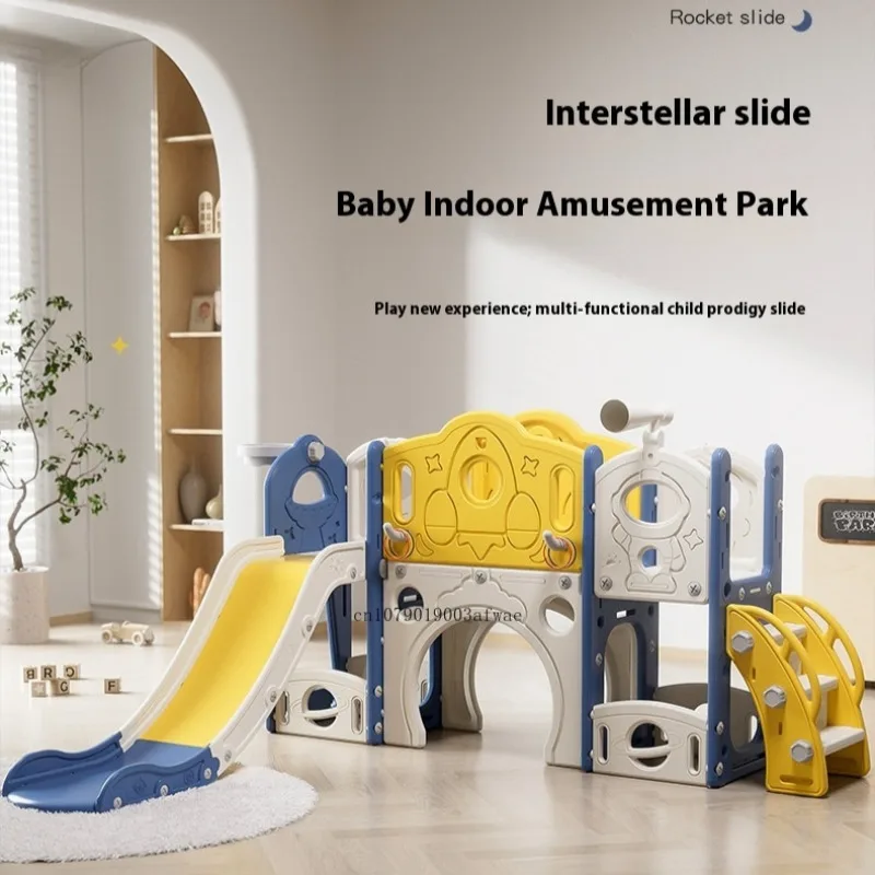 Häuser Kinderspielzeug Schaukelrutsche Familie Multifunktions-Vergnügungspark 2 bis 10 Jahre alt Drei-in-Eins-Rutschspielzeug für drinnen und draußen Image