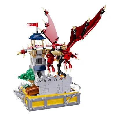 Hexe Turm Drache Bausteine Modell Kreative Technische Montage Ziegel MOC Stil Pädagogisches Spielzeug Geburtstag Geschenk Alle Altersgruppen Image