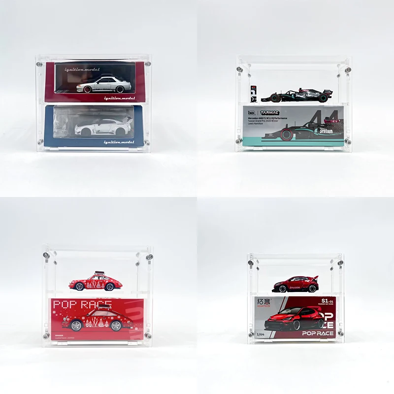 Bob 1/64 Modellauto-Vitrine (ohne Autos in Bildern) für INNO Tarmac Works Acryl transparente hochwertige Displaybox