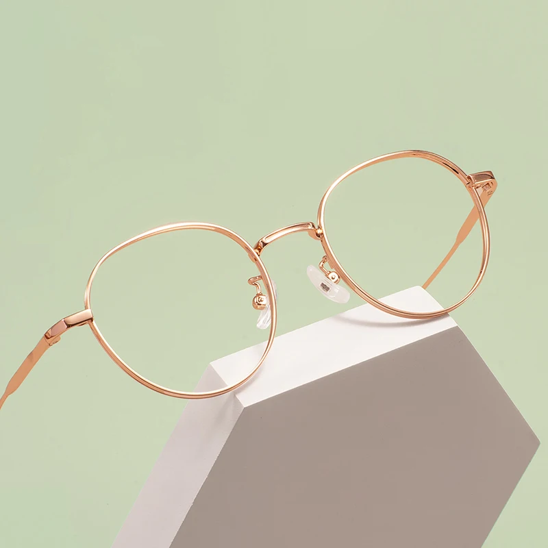 Modische runde kleine Brille aus Metall mit vollem Rand, stilvolle schwarze Brille, robust und langlebig für optische Korrekturgläser Image