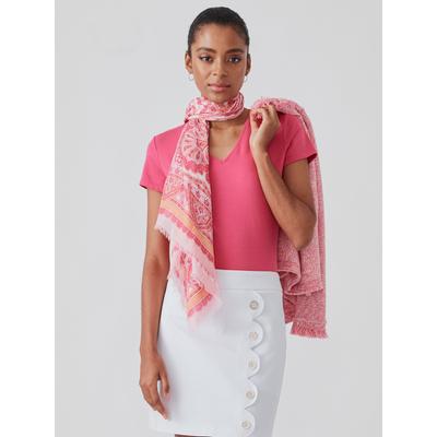 J.McLaughlin Women's Terrine T-Shirt Tropical Pink, Size Large | Cotton/Spandex