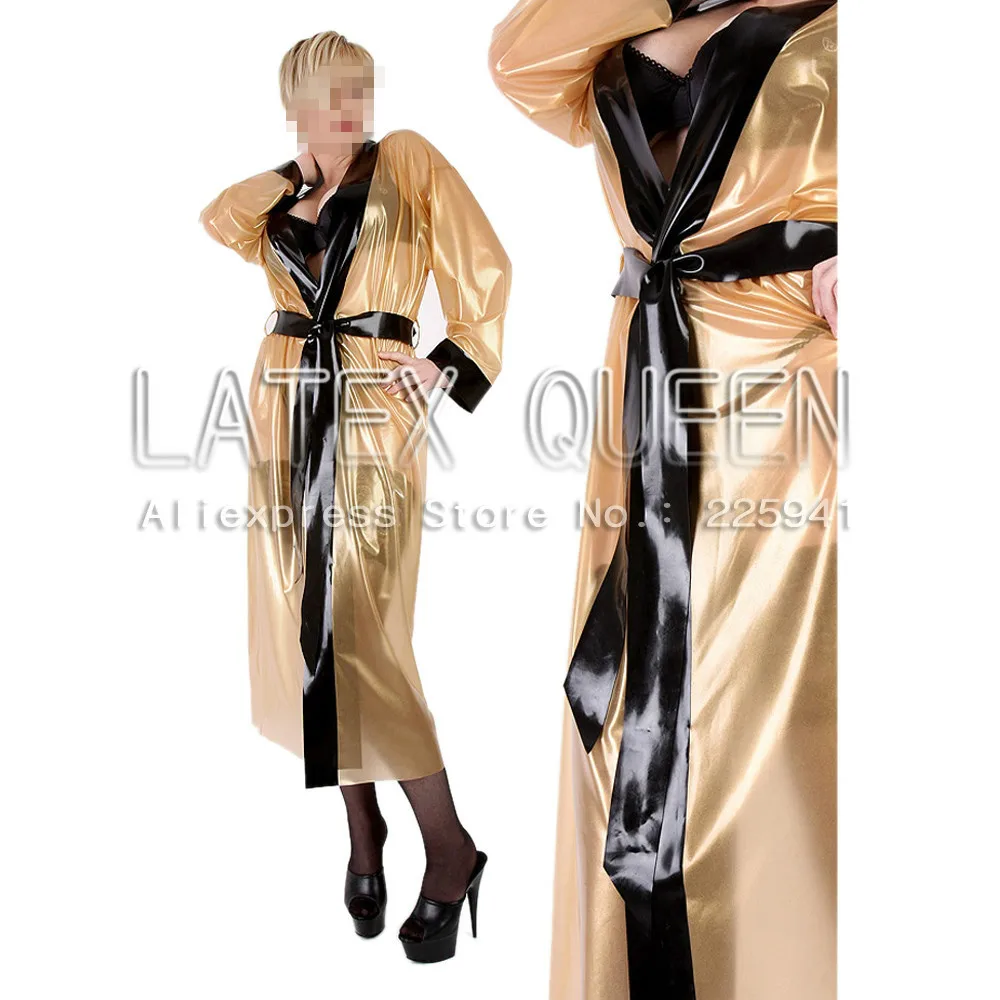 Top-Seller Latex-Langmäntel für Damen, Gummi-Pyjama-Bademantel in transparent Image