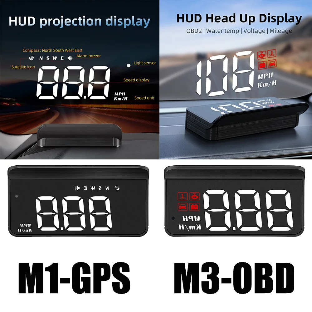 M3 OBD2 M1 GPS HUD Head-Up Display obd2 Computer Auto Geschwindigkeit Projektor Auto On-Board Computer Kraftstoff kilometerstand Alarm Auto Zubehör Image