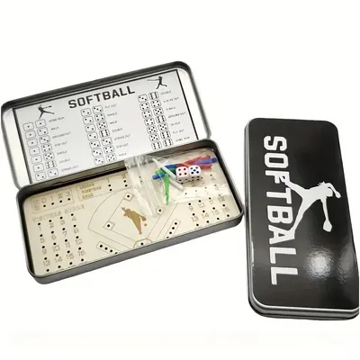Tragbares Baseball-Würfelspiel aus Holz – Familienspiel mit Sportmotiv, kein Strom erforderlich, Image