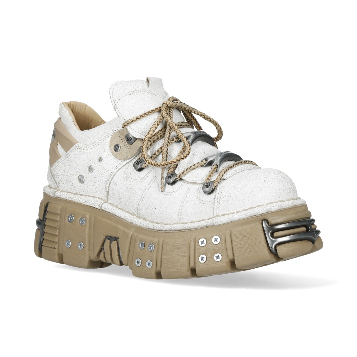 New Rock M-120N-C80 Weiße Gothic Plateau Stiefeletten