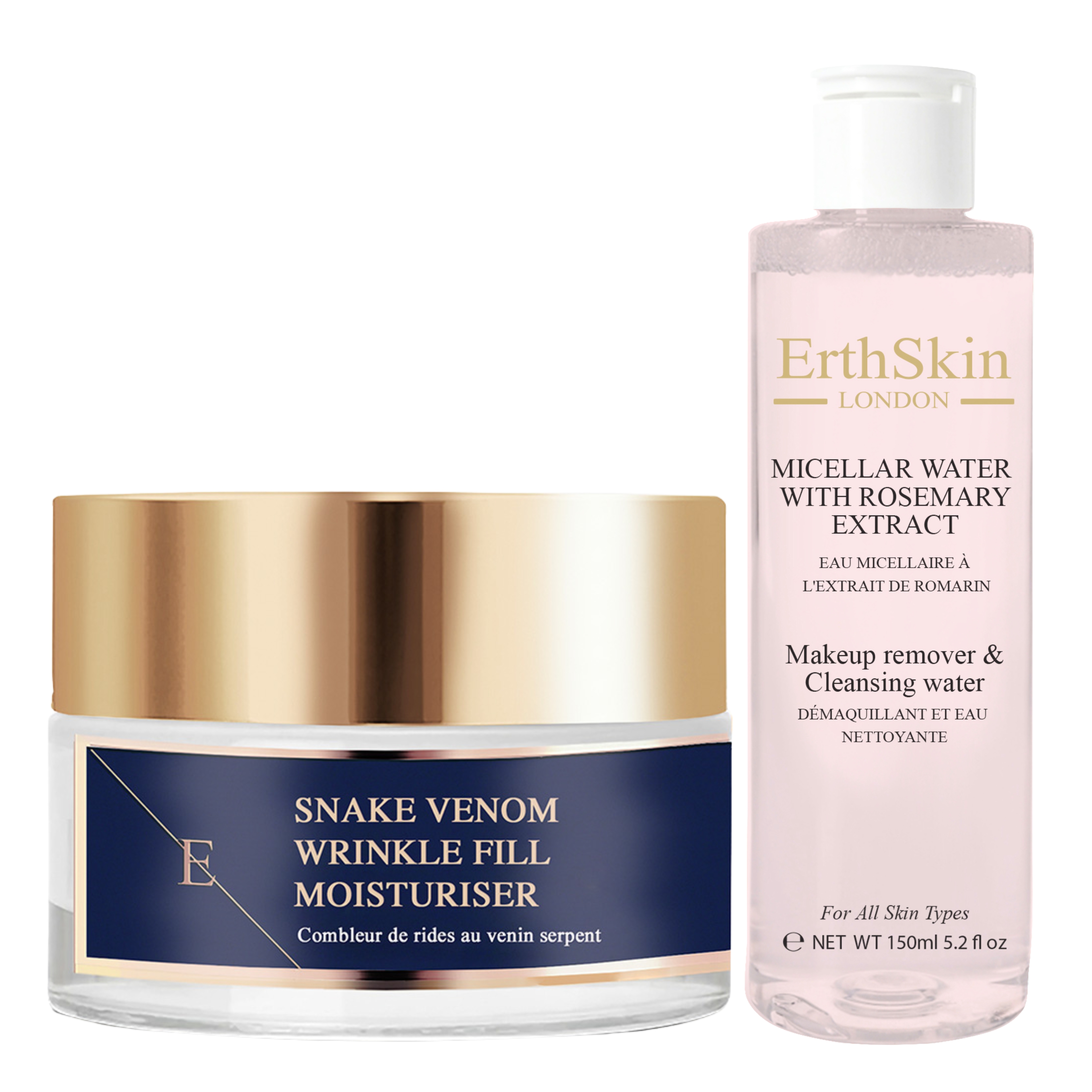 Mizellenwasser mit Rosmarin-Extrakt 150ml + Wrinkle Fill Snake Venom Moisturiser 50ml Image