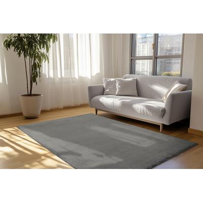 Fellteppich OBSESSION "Eternity 500", grau (carbongrau), B:160cm H:45mm L:230cm, Polyester, Teppiche, Kunstfell, Uni Farben, seidenglänzend, samtweich, weich & kuschelig Image
