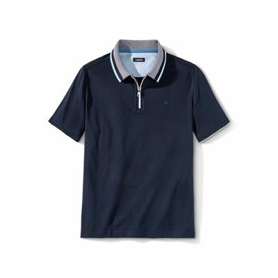 Walbusch Herren Club Polo Shirt Blau gestreift Image