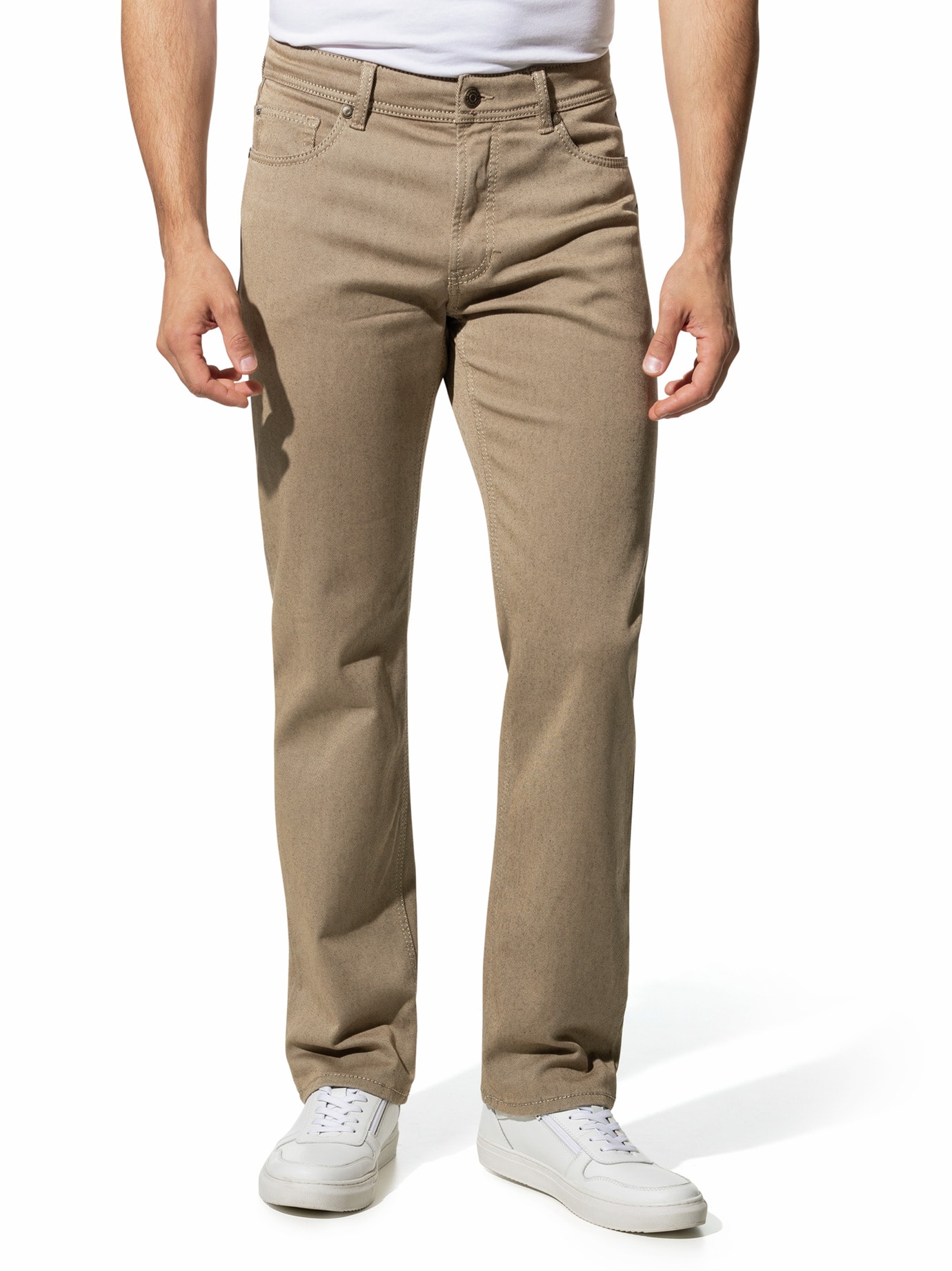 Walbusch Herren Jeans Sattlerstich Beige