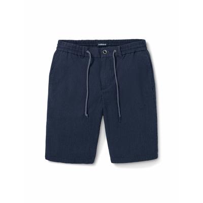 Walbusch Herren Seersucker Bermuda Blau gestreift Image