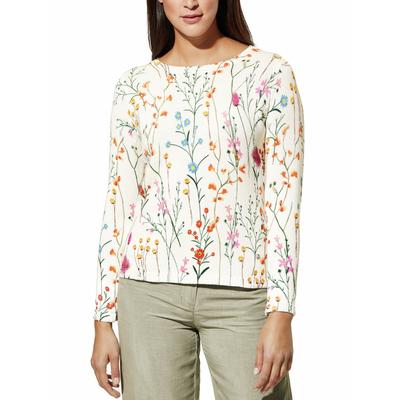 Walbusch Damen Baumwoll-Pullover Wiesenblumen Weiss gemustert Image