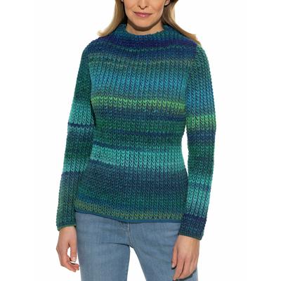 Walbusch Damen Grobstrick-Pullover Farbverlauf Blau gemustert Image