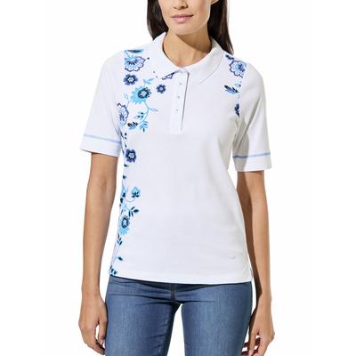 Walbusch Damen Polo Hemd Marigold Hellblau geblümt Image