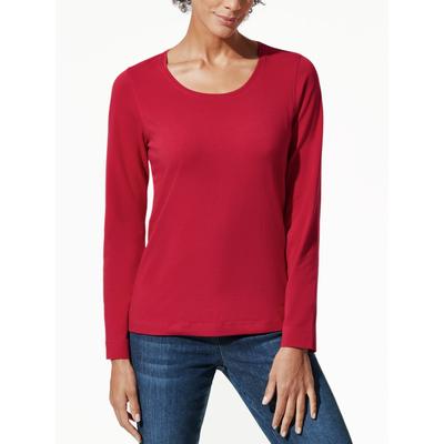 Walbusch Damen Baumwoll-Basic-Shirt Langarm Rot Image