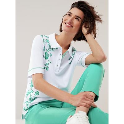 Walbusch Damen Polo-Shirt Marigold Gruen geblümt Image