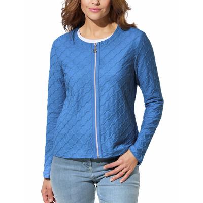 Walbusch Damen Baumwolljacke Strukturmuster Blau