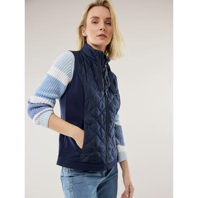 Walbusch Damen Leicht-Weste Materialmix Blau Image