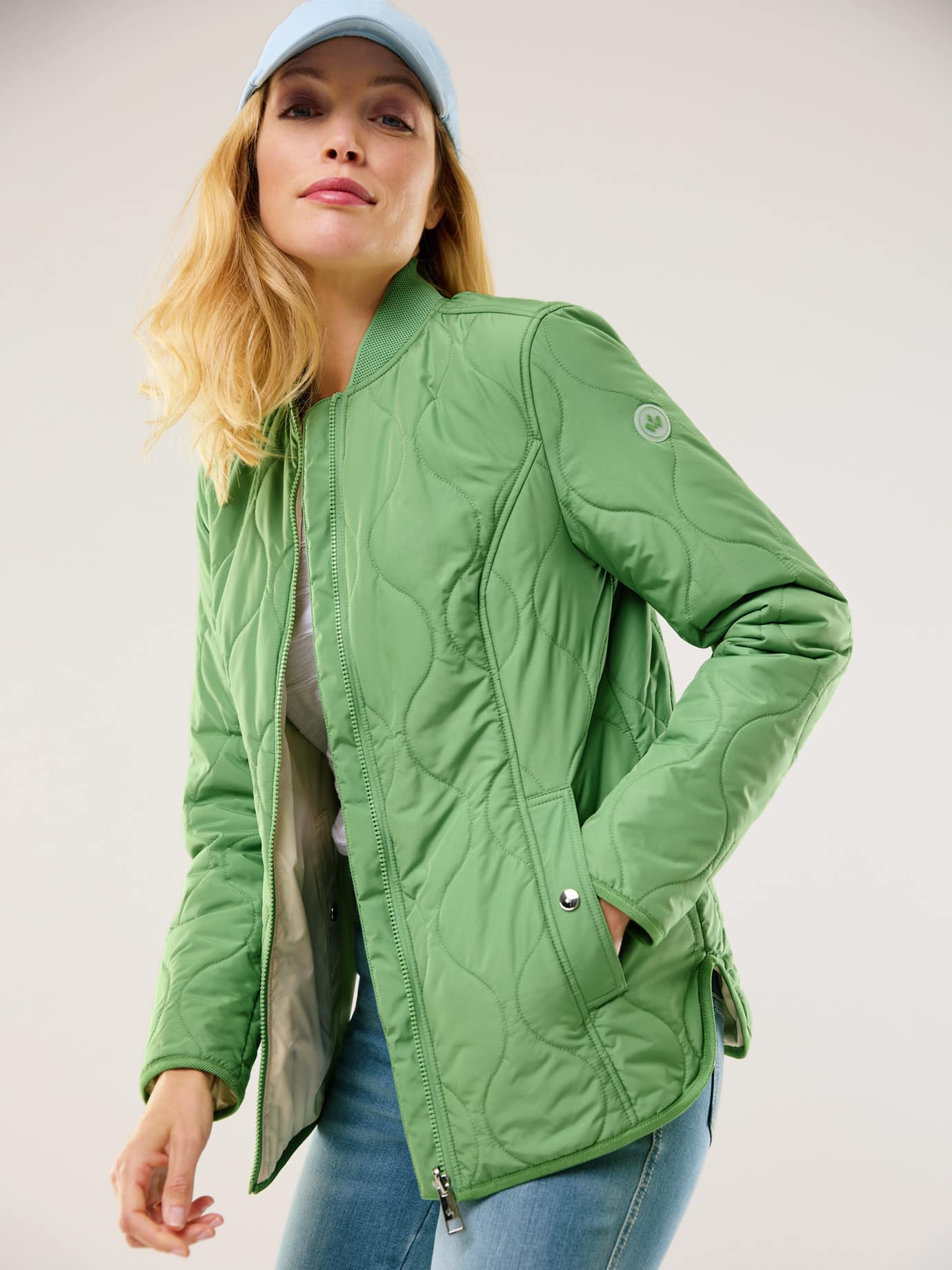 Walbusch Damen Ultraleicht Wende-Jacke Grün mehrfarbig