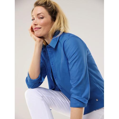 Walbusch Damen Boxy Bluse Klima Komfort Blau