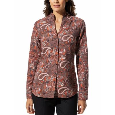 Walbusch Damen Aktiv-Flanellbluse Kelchkragen Orange paisley Image