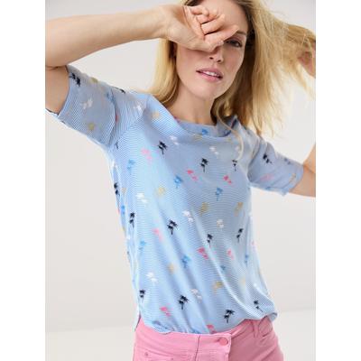Walbusch Damen T-Shirt-Bluse Extra Leicht Blau gestreift Image