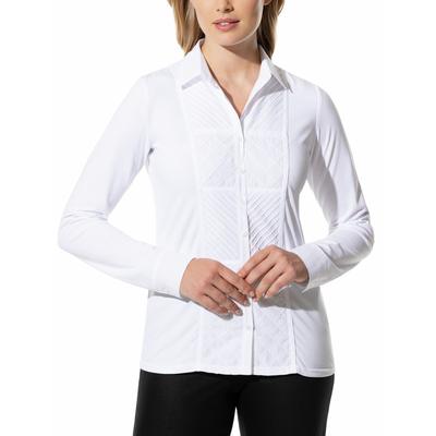 Walbusch Damen Stickerei Jersey-Bluse Weiss Image