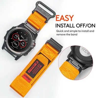 HEMSUT Watch Band For Garmin Fenix8 7 6 Nylon Quickfit 20 22 26mm Sports Wrist Strap Compatible EPIX