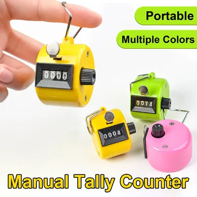 Manual Tally Counter Digital Metal Counting Counter 4 Digit Palm Number Clicker for Number Count