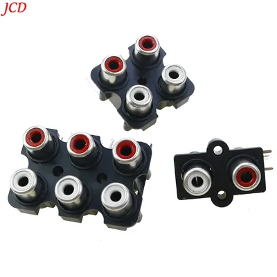 5PCS 2 Hole 4 Hole 6 Hole RCA Female Socket AV Audio Video input Connector Jack Lotus Row Amplifier