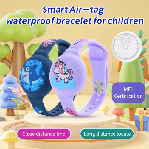 Bracelet étanche Apple Airtag pour enfants, étui en silicone, bracelet pour enfants, support de montre, 2024