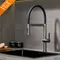 VGX robinet de cuisine robinets d'évier robinets de pulvérisation en caoutchouc extractible mélangeur de cuisine rotatif robinet d'eau grue chaude et froide laiton gris