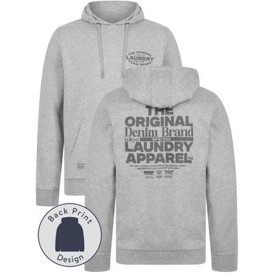 Hoodies / Sweatshirts Balmoral Graphic Motif Brushback Fleece Pullover Hoodie with Back Print in Light Grey Marl / M - Tokyo Laundry