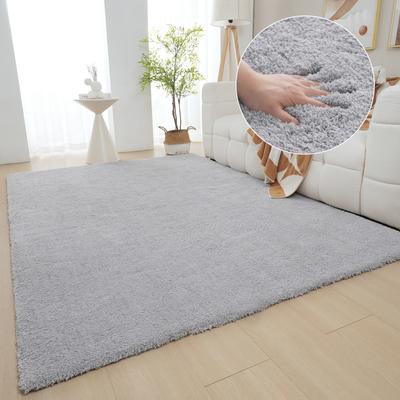 Hochflor-Teppich MY HOME "Microfaser Teppich Magong, besonders weich, sehr feiner Flor" Gr. 4, grau (hellgrau), B:160cm H:25mm L:230cm, Kunstfaser, Teppiche, uni, Wohnzimmer, Schlafzimmer, Kinderzimmer, auch rund und als Läufer Image