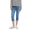 Caprijeans TOM TAILOR, Damen, Gr. 31, N-Gr, grau (light stone), Denim/Jeans, Obermaterial: 66% Baumwolle, 33% Polyester, 1% Elasthan. Futter: 65% Baumwolle, 35% Polyester, unifarben, casual, slim fit wadenlang, Jeans, mit Stretch