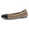 Ballerina GABOR, Damen, Gr. 38,5, schwarz (leo, schwarz), Ziegenveloursleder, Nappaleder, kontrastfarbene Details, animal-print, klassisch, Schuhe, Blockabsatz, Schlupfschuh, Businesschuh mit Best Fitting-Ausstattung