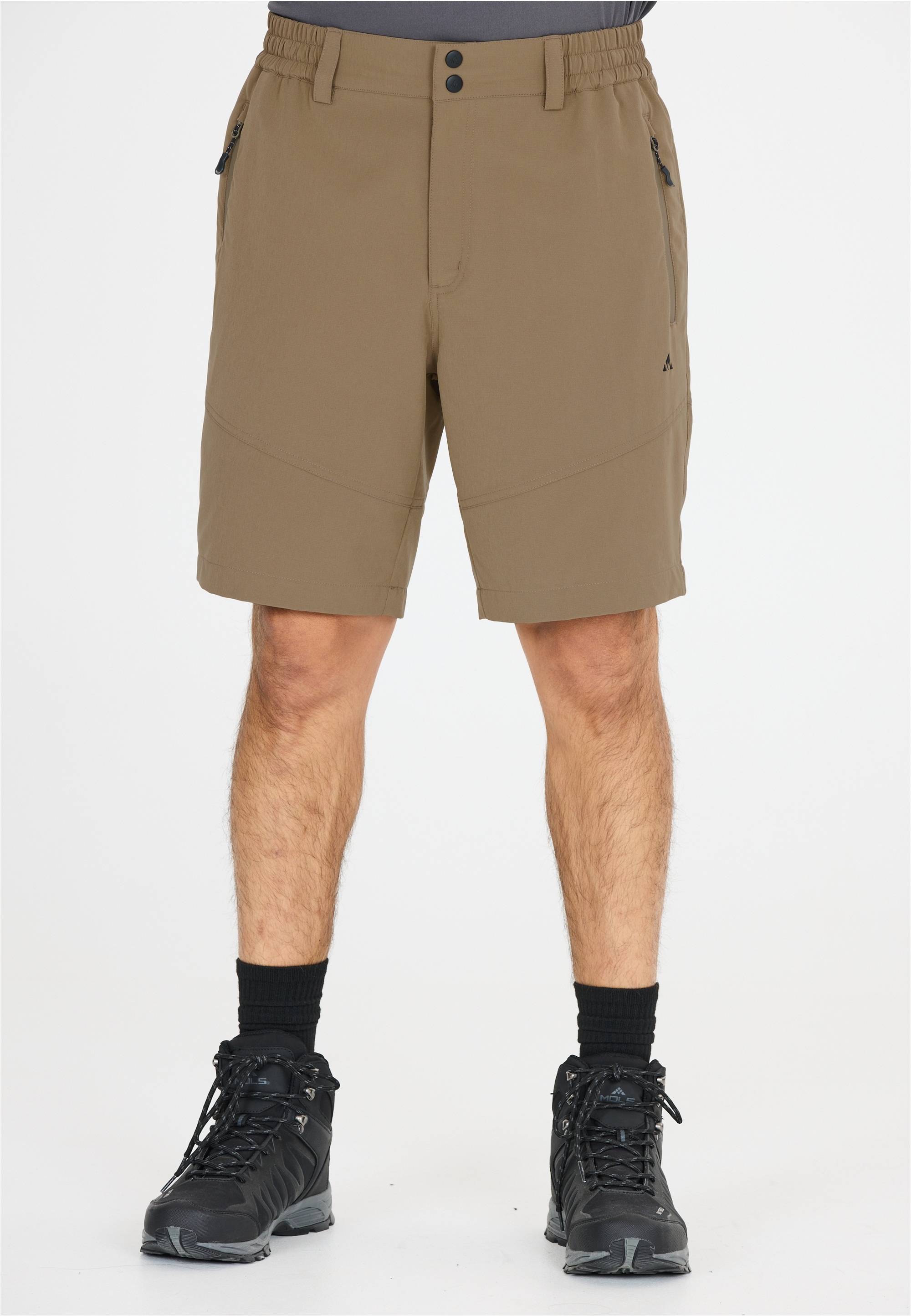 Shorts WHISTLER "AVIAN M ACTIV STRETCH", Herren, Gr. M, US-Größen, beige, 92% Polyester, 8% Elasthan, unifarben, kurz, Hosen Shorts, mit komfortablem Funktionsstretch