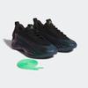 Basketballschuh ADIDAS PERFORMANCE "ANTHONY EDWARDS 1 LOW KIDS", Gr. 38,5, arctic night, core schwarz, screaming grün, Textil, Synthetik, sportlich, Schuhe