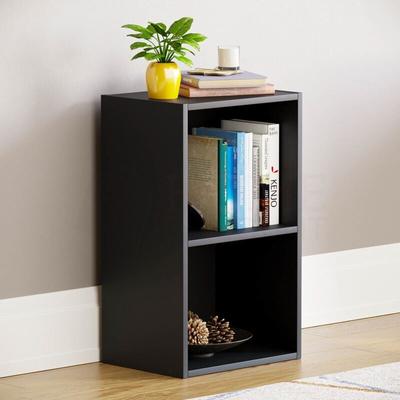 Oxford 2 Tier Cube Bookcase Shelving Storage Unit, Black Image