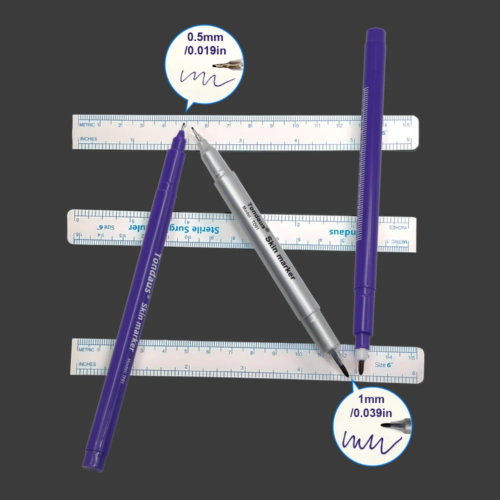 1Pc Haut Marker Stift Tattoo Augenbraue Lip Haut Marker Stift Mit Mess Lineal Werkzeug Microblading Permanent Kunst Make-Up Zubehör Image