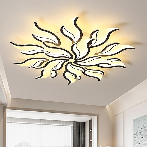 3-flammig 5-flammig 60/68/78/90/100 cm Dimmbar Cluster-Design Deckenleuchten Metall Acryl Geschichtet Künsterlischer Stil Moderner Stil Lackierte Oberflächen Schwarz LED Modern 110-120V 220-240V Image