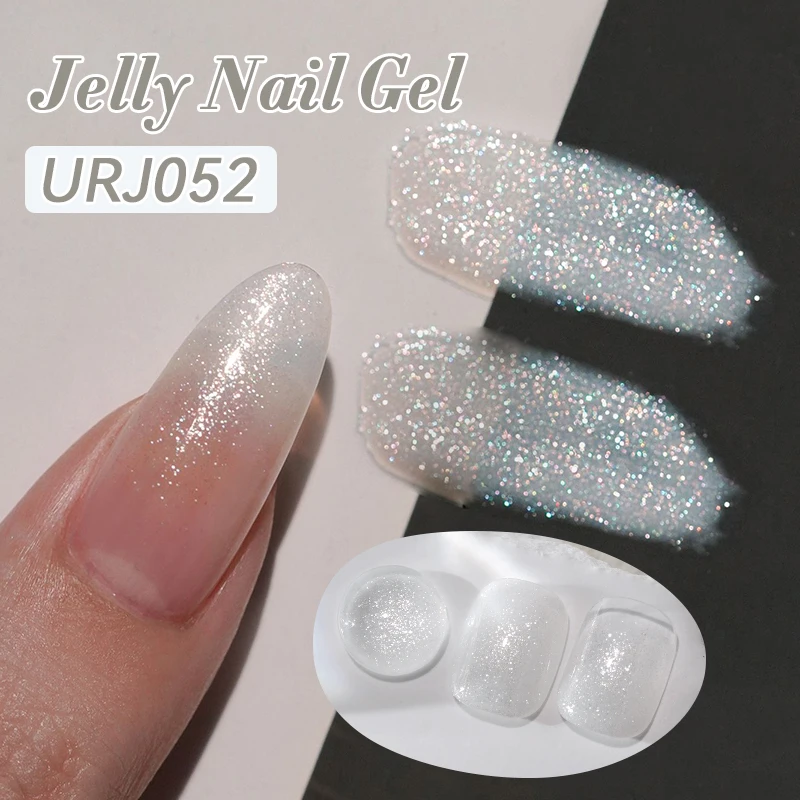 UR SUGAR 15 ml Splitter Glitter Jelly Nagelgelpoliermittel Semi Permanent Translucent Soak Off UV Gel Sparkle Effect Nail Art Maniküre Image