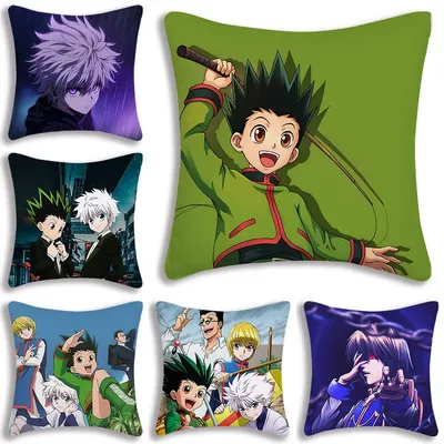 Hot Anime Comics HUNTER×HUNTER Pillow Covers Cartoon Sofa Decorative Home Double-sided Printing Image