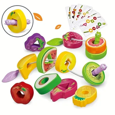 Kinder Obst Gemüse String Spielzeug Gierige Essen Käfer String Intelligenz Form Training Interaktive