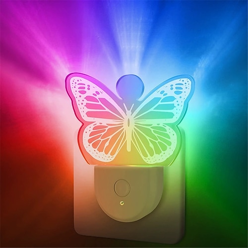 Acrylförmiges LED-Nachtlicht, Dekoration für Wohnzimmer und Schlafzimmer, Licht mit Farbverlauf, Licht, Augenschutz ohne Flimmern, UK-US-EU-Netzstecker, 1 Stück Image